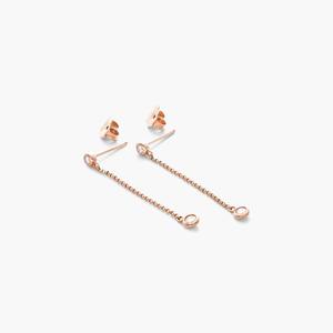 Boucles d'oreilles pendantes en diamant de laboratoire, or jaune 14 carats, serties clos, 4 pierres, délicates, minimalistes, pour tous les jours, cadeau, bijoux - Product Image 4