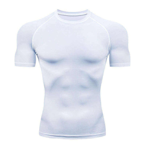Men’s Compression Sports T Shirt Quick Dry Gym Workout Running Rash Guard 4 Way Stretch Fitness Athletic Training <b>Top</b> - Product Image 2