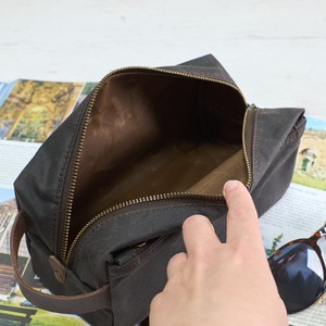 Bolsa de Aseo de Lona y Cuero, Impermeable, Organizador de Viaje, Neceser de Cosméticos, Gran Capacidad, LCTB-0053 - Product Image 2