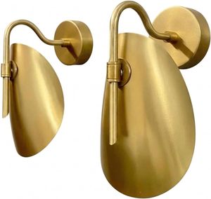 Mid Century Modern Diabolo Wall <b>Sconce</b> Adjustable Brass Swing Arm Wall <b>Light</b>, Vintage Italian Style Wall Lamp for Bedroom - Product Image 2