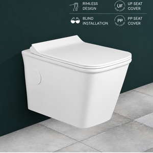 Inodoro Suspendido sin Borde Bella, de Una Pieza, Cuadrado, de Cerámica, con Sifón en S/P, Tanque Oculto, Diseño Minimalista, Ahorro de Agua para Baño - Product Image 3