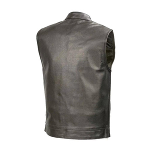 <b>Men</b> <b>Leather</b> <b>Vest</b> Custom Fashion Waistcoat <b>Leather</b> Style Material Durable Stitching Zip Front Comfortable Fit Streetwear OEM - Product Image 4