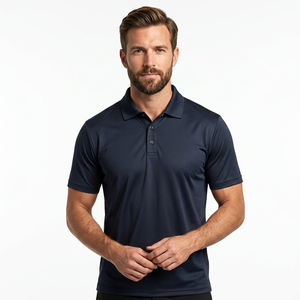 Polo à manches courtes pour homme, couleur unie, séchage rapide, tricoté en polyester, style décontracté, coupe classique, boutons - Product Image 5