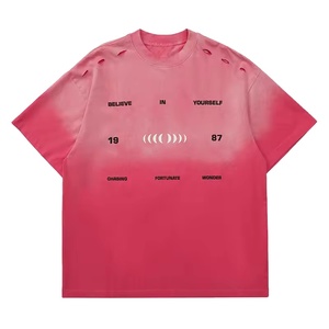 เสื้อยืดพิมพ์ลาย Dtg กำหนดเองเสื้อยืดแนวสตรีทฟิตไซส์250แกรมกรดซีดกันแดดสำหรับผู้ชาย - Product Image 4