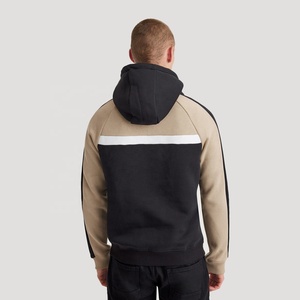 Sweat-shirt à capuche imprimé personnalisé pour homme, 100 % coton molletonné, color block, haut de survêtement à manches longues, collection automne 2026 - Product Image 3