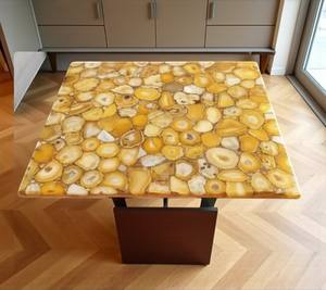 Mesa de Salón de Ágata I Mesa de Ágata Amarilla para el Hogar I Tablero de Mesa de Ágata Personalizado I Tablero de Mesa de Oficina de Ágata I Mesa de Centro de Sofá de Ágata - Product Image 2