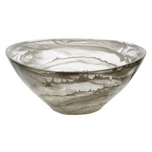 Bol de service ovale en résine écologique à motif gris tourbillonnant, passe au lave-vaisselle, fait à la main, vaisselle décorative, cuisine, salle à manger, fête - Product Image 1