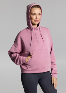 Sweat-shirt décontracté pour femmes, à manches longues, uni, léger, à col rond, avec poche - Product Image 5