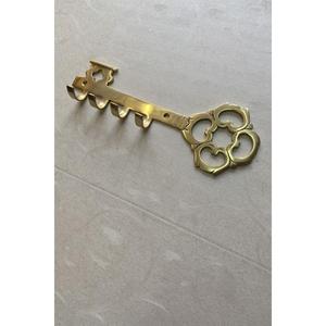 Vintage Brass Key Wall <b>Rail</b> With 5 <b>Hooks</b> Multifunctional Decorative Rack Antique Style Metal <b>Hooks</b> for Wall Mount Hardware Item - Product Image 1