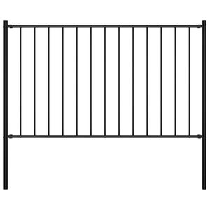 Pannello di Recinzione in Acciaio Verniciato a Polvere Nera con Pali 5,9 ft X 3,3 ft - Product Image 1