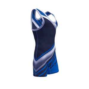 Singlet de Lucha Libre para Hombre, Sublimado, Azul Marino con Rayas Grises, Spandex y Poliéster, Ropa Deportiva Transpirable para Adultos - Product Image 5