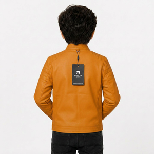 Premium quality kids <b>leather</b> <b>jacket</b> with comfortable feel stylish appearance warm protection and durable everyday performance - Product Image 3
