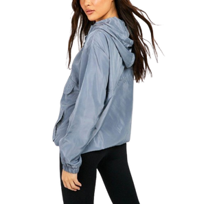 Chaqueta Cortavientos de Nailon para Mujer, Color Sólido, con Capucha y Cierre, 100% Poliéster, Resistente al Viento, Venta al Por Mayor - Product Image 2