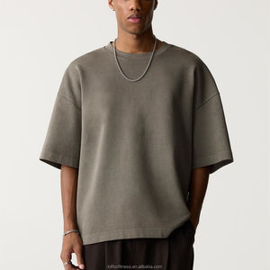 Camiseta Oversize Personalizada al por Mayor con Logo, Camisa de Algodón con Hombros Caídos, Estilo Urbano para Hombre, Venta al por Mayor - Product Image 3