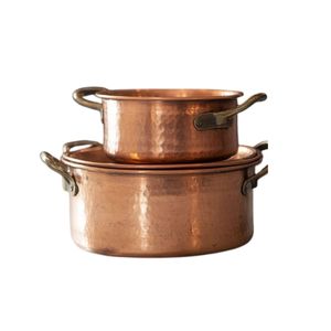 Casserole en cuivre à finition martelée traditionnelle, vaisselle de cuisine, pot de service avec couvercle, ustensiles de cuisine en cuivre de luxe pour restaurant - Product Image 3