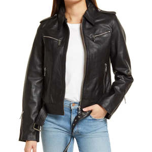 Diseña tus propias chaquetas de cuero de moda, chaqueta de cuero para mujer de alta calidad al mejor precio, chaquetas de cuero para mujer de manga larga - Product Image 5