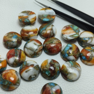 Cabochon de pierre précieuse Turquoise Oyster à taille ronde, en vrac, 5mm/6mm/7mm/8mm/10mm/12mm/13mm/14mm/15mm/16mm/18mm/20mm/22mm/24mm/25mm - Product Image 3