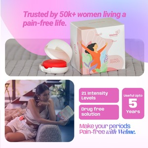 เวลเม่เครื่องนวดอิเล็กทรอนิกส์แบบพกพา ชาร์จผ่าน USB ด้วยเทคโนโลยี TENS แบตเตอรี่ในตัว รุ่น WME สำหรับผู้หญิง ใช้งานได้รวดเร็ว - Product Image 2