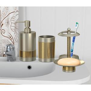 Juego de Baño de Metal Dorado de Primera Calidad con Diseño Perforado, Perfecto para el Hogar, Spa y Decoración de Interiores de Lujo, de la India - Product Image 6