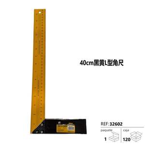 Regla de Esquina en Forma de L de 400 mm, Reglas Negras y Amarillas - Product Image 3