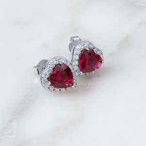 Pendientes de Moissanita con Corte Corazón, Plata de Ley 925, Claridad VVS, para Mujer - Product Image 2