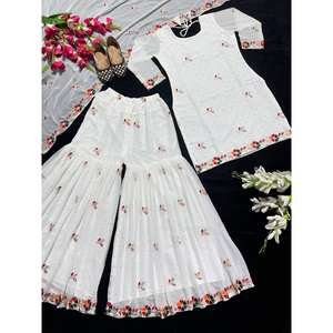 Ensemble de vêtements de fête pour femmes, haut, sharara, palazzo, dupatta - Product Image 3