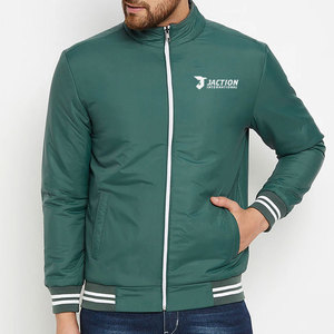Solid Color Full Zipper Men Bomber Jacket Premium Quality Light <b>Weight</b> Winter Jacket <b>For</b> Men In Cheap Price - Product Image 1