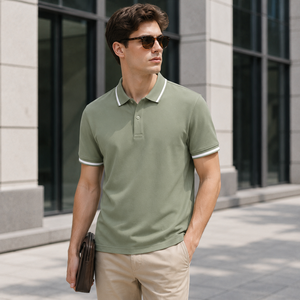 Men Premium Contrast Stripe Polo <b>Shirt</b> Soft Breathable Short Sleeve Casual Summer <b>Collar</b> <b>T</b> <b>Shirt</b> for Sports and Daily Wear - Product Image 6
