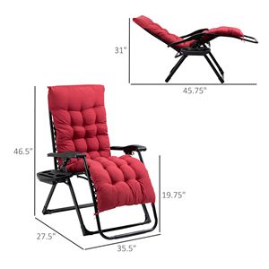 Comoda Sedia da Pesca Pieghevole Rossa con Portabicchieri e Tessuto Teslin - Product Image 3