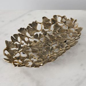 Leaf Shaped Metal <b>Decorative</b> <b>Plate</b> Handmade Vintage Plant Pattern Serving Dish for Table Party Decoration - Product Image 2