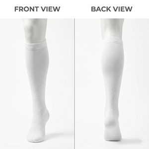 Premium 220 GSM Nylon Spandex Black Knee High Scrub Compression <b>Socks</b> Custom Embroidery Jacquard Logo Support Uniforms - Product Image 4