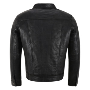 Custom 100% Genuine Soft Nappa Leather <b>Men</b>’s <b>Jacket</b> Tailored Fit Custom Logo Private Label OEM Wholesale Casual Trucker Style - Product Image 4