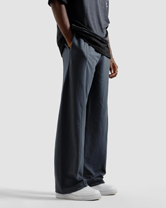 Men's Wide Leg Cotton <b>Trousers</b> <b>Elastic</b> <b>Waist</b> Casual Pants Breathable Midweight Flared Waterproof Fleece Multi-Pocket - Product Image 6