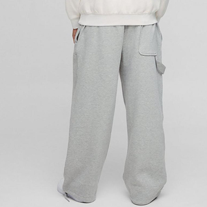 Pantalon de survêtement vintage gris en coton pour homme, coupe droite, taille élastique avec cordon de serrage, poches avant, logo personnalisé, jambe droite, décontracté, pour l'automne - Product Image 3