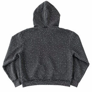 Sudaderas con capucha de algodón grueso con lavado ácido y pedrería termoadhesiva, personalizadas, oversize, cortas, informales, de felpa, al por mayor, OEM ODM, EE. UU. - Product Image 5