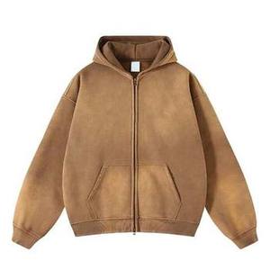 Sudadera con capucha y cremallera para hombre, de forro polar grueso, con bolsillos, estilo oversize. - Product Image 2