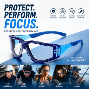 <span class=keywords><strong>Gafas</strong></span> <span class=keywords><strong>de</strong></span> Seguridad Transparentes <span class=keywords><strong>de</strong></span> PC Antiarañazos, Antivaho y Antipolvo para Hombres, Trabajadores <span class=keywords><strong>de</strong></span> la Construcción, ANSI Z87.1 - Product Image 1