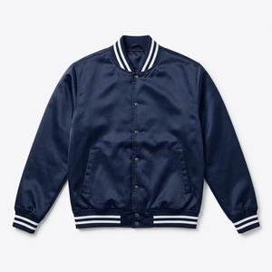 Modern Athletic Stand Collar Varsity Jacket for Men and Women Custom Embroidery <b>Wool</b> Blend Letterman Team <b>Coat</b> with Front Logo - Product Image 1