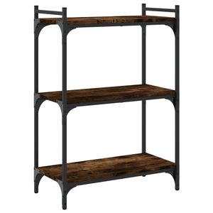 Libreria in legno ingegnerizzato a 3 livelli in rovere affumicato 23.6 "x 11.8" x 33.9" - Product Image 6