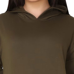 Sweat-shirt ample personnalisé pour femme, en molleton uni, avec capuche, vêtement professionnel pour l'entraînement urbain, nouveau modèle 2026 - Product Image 1