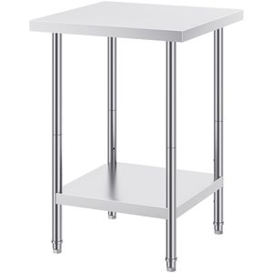 Tavolo da Preparazione in Acciaio Inox per Cucina Commerciale 24 X 24 X 34, Capacità di Carico 700 Libbre, 3 Altezze Regolabili - Product Image 4
