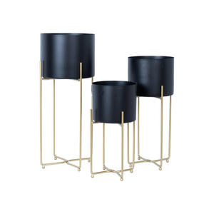 Pot de fleurs moderne minimaliste en métal chromé avec trou de drainage, élégant récipient décoratif pour plantes de maison et de bureau - Product Image 6