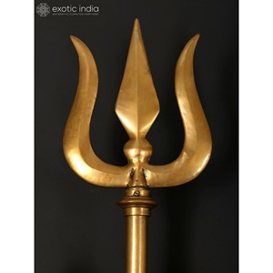 Escultura grande 60 \ "Lord Shiva's Trident/Trishul en latón - Product Image 2