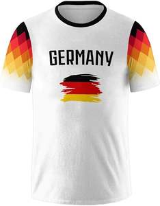 Camiseta de Fútbol Personalizada del Equipo Alemán Unisex 2025, Cuello Redondo, UPF 50, Transpirable, de Secado Rápido, Manga Corta, 100% Poliéster, Diseño de Bandera - Product Image 4