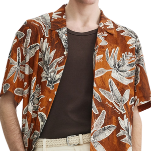 Camisa Ligera de Muselina para Hombre, Corte Relajado, Manga Corta, Casual, Transpirable, con Botones al Frente, para Verano, Playa, Vacaciones, Uso Diario - Product Image 3