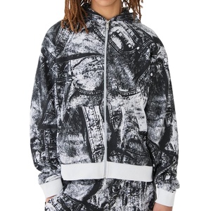 Custom Men's 400 GSM Heavyweight Oversized Acid Washed Hoodie Vintage Plain Zipper Design with 3D Print Plus Size - Product Image 1