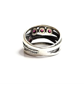 (4.7 Grams) Natural <b>Garnet</b> Gemstone <b>Ring</b> 925 Sterling <b>Silver</b> Multi Stone Statement Women Jewelry JAIPUR <b>SILVER</b> - Product Image 4