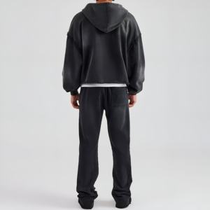Premium Men's Acid Wash Eco-Friendly Four-Way Stretch Lightweight Tracksuit Breathable Fabric Sports Jogging <b>Zip</b> Jacket Pants - Product Image 2