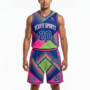ชุดบาสเก็ตบอล Rexfit Sports คุณภาพสูง แบบสั่งทำพิเศษ สำหรับผู้ใหญ่ ผลิตจากโพลีเอสเตอร์ 100% ระบายอากาศได้ดี ชุดยูนิฟอร์มกีฬาบาสเก็ตบอลไซส์ใหญ่ - Product Image 1
