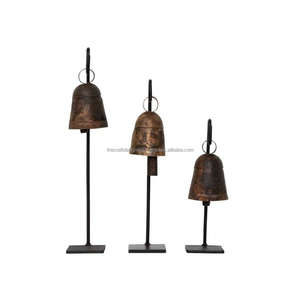 Style vintage cloches ferme Design rustique décoratif Antique cloche avec support rustique métal artisanat vaisselle cloches cadeaux ensembles - Product Image 3